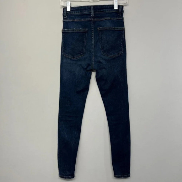 Zara High Rise Dark Wash Skinny Jeans 4 - Picture 2 of 5